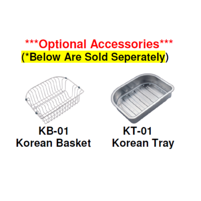K-Sink Optional Accessories Korean Tray and korean basket
