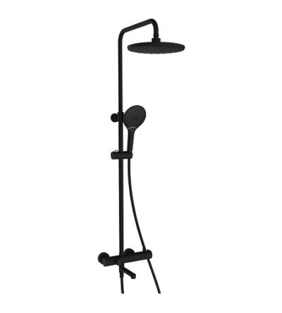 Rubine Shower Column-RSC-THERMO-R31BK Rubine Thermostatic Rain Shower column-RSC-THERMO-R31BK